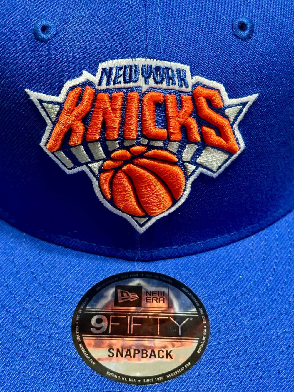 New Era Royal Blue and Orange Knicks 9FIFTY Snapback Hat